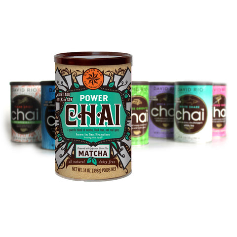 Verschiedene Dosen David Rio Chai Tee und Kräutergalerie
