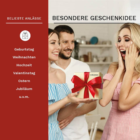 Creano | Teeblumen Geschenkset | Teekiste aus Holz | 12 Kugeln