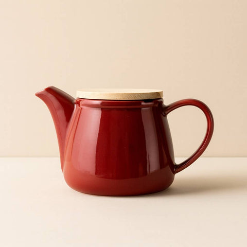 Anna | Teekanne aus Haselnusssteinzeug mit Bambusdeckel | 500 ml-Tee-undKraeutergalerie