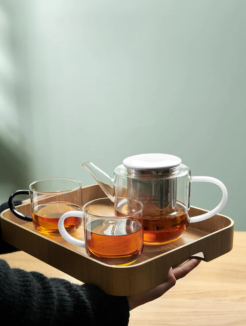 Teekanne, mit schwarzem Henkel/Deckel, 1,1 l., Glas | 20370490 | Glas