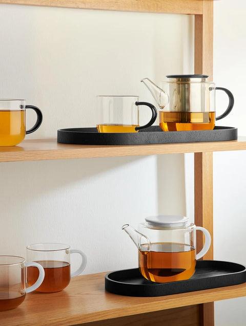 Teekanne, mit schwarzem Henkel/Deckel, 1,1 l., Glas | 20370490 | Glas