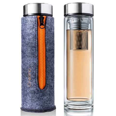 Creano | Doppelwandiger Teamaker inkl. Filztasche | 400ml | verschiedene Farben - Tee- und Kraeutergalerie