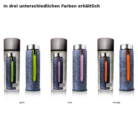 Creano | Doppelwandiger Teamaker inkl. Filztasche | 400ml | verschiedene Farben - Tee- und Kraeutergalerie