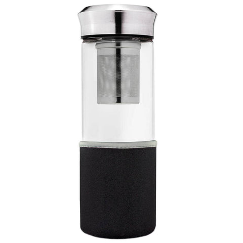 Creano | Teebereiter | Teamaker | 400ml | inkl. Neopren-Hülle | schwarz | Thermosflasche - Tee- und Kraeutergalerie