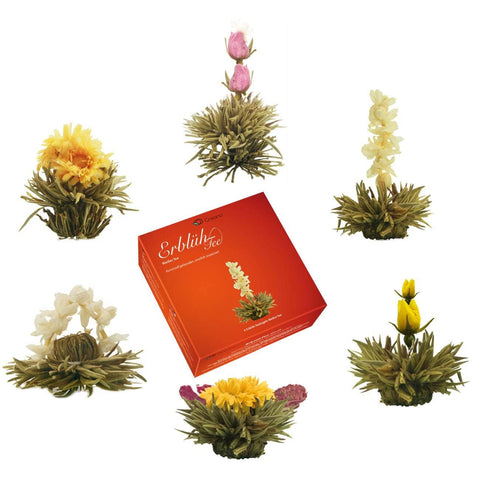 Creano | Teeblumen Mix | Geschenkset | ErblühTee | mit Glaskanne - Tee- und Kraeutergalerie