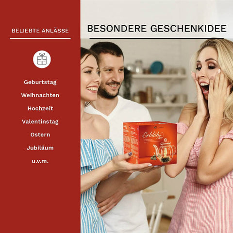 Creano | Teeblumen Mix | Geschenkset | ErblühTee | mit Glaskanne - Tee- und Kraeutergalerie