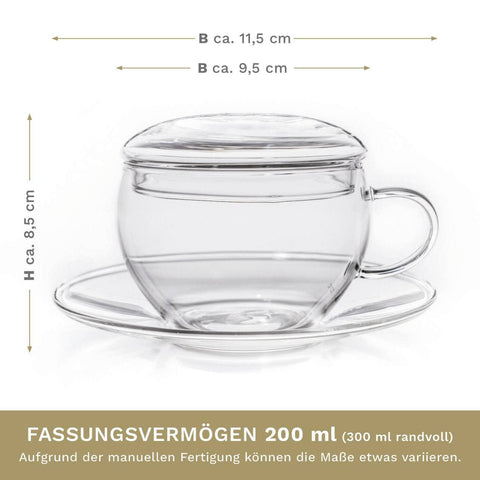 Creano | Teeblumen Mix | Geschenkset | Erblühtee | Genießerset mit Glaskanne - Tee- und Kraeutergalerie