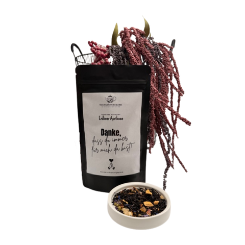 Erdbeer Aprikose Schwarztee Tee und Kräutergalerie