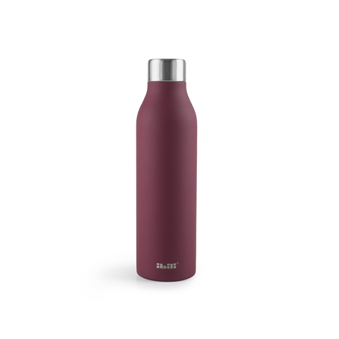 Thermosflasche Bordeaux-Rot | 0,5 Liter | doppelwandigem Smart-Leaf-Design