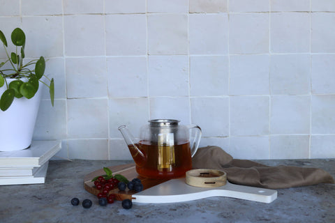 Ogo living | Gustave Teekanne Glaskanne und Deckel aus Borosilikatglas | 680 ml - Tee- und Kraeutergalerie