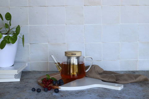 Ogo living | Gustave Teekanne Glaskanne und Deckel aus Borosilikatglas | 680 ml - Tee- und Kraeutergalerie