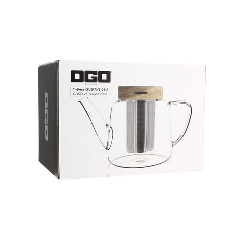 Ogo living | Gustave Teekanne Glaskanne und Deckel aus Borosilikatglas | 680 ml - Tee- und Kraeutergalerie