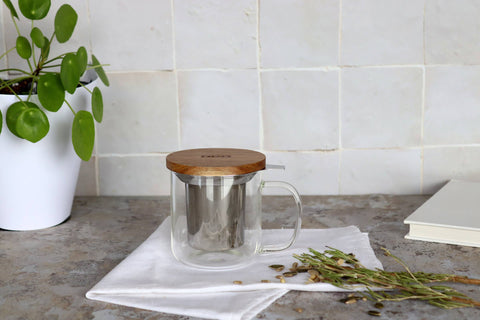 Ogo living | Gustave Teetasse Tasse Glastasse aus Borosilikatglas | 300ml - Tee- und Kraeutergalerie