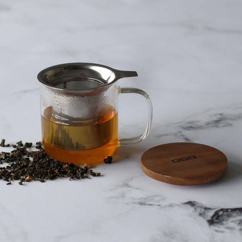 Ogo living | Gustave Teetasse Tasse Glastasse aus Borosilikatglas | 300ml - Tee- und Kraeutergalerie