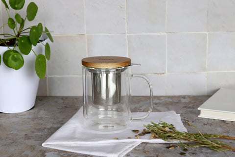 Ogo living | Gustave doppelwandige Teetasse Glastasse Tasse | Glas | 350 ml - Tee- und Kraeutergalerie