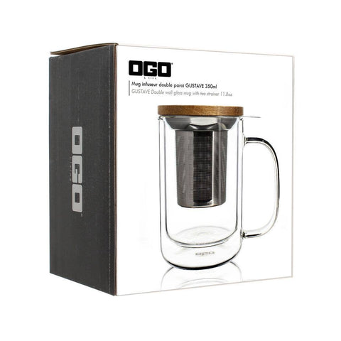 Ogo living | Gustave doppelwandige Teetasse Glastasse Tasse | Glas | 350 ml - Tee- und Kraeutergalerie