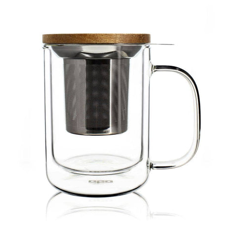 Ogo living | Gustave doppelwandige Teetasse Glastasse Tasse | Glas | 350 ml - Tee- und Kraeutergalerie