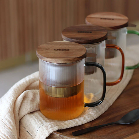 Ogo living | Karl Teekanne | 475 ml | Borosilikatglas | bernsteinfarbener Griff - Tee- und Kraeutergalerie
