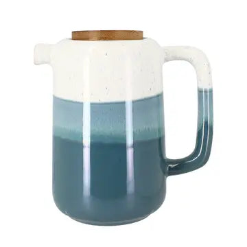 Riga Steinzeug-Teekanne 1 Liter | blau | Ogo living-Tee-und-Kraeutergalerie