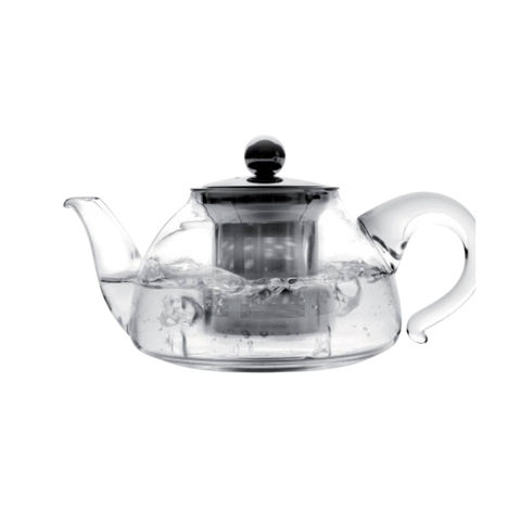Tee-undKrautergalerie-Teekanne aus Glas mit Edelstahlfilter und Herdgeeignet | 800 ml