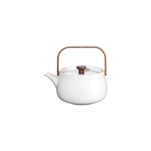 Tee-undKrautergalerie-Teekanne mit Holzgriff, white, 0,6 l. | 23371017 | Porzellan
