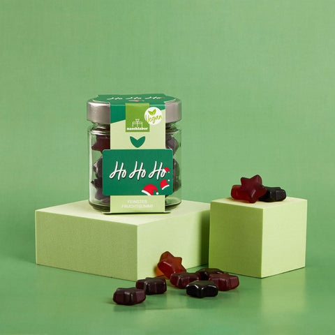 Tee-undkraeutergalerie-Fruchtgummi Vegan Ho Ho Ho | 120 g | Geschenkglas