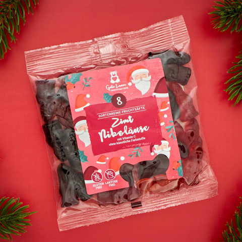 Tee-undkraeutergalerie-Zimt-Nikoläuse Weihnachtsmänner | 150g | Fruchtgummi