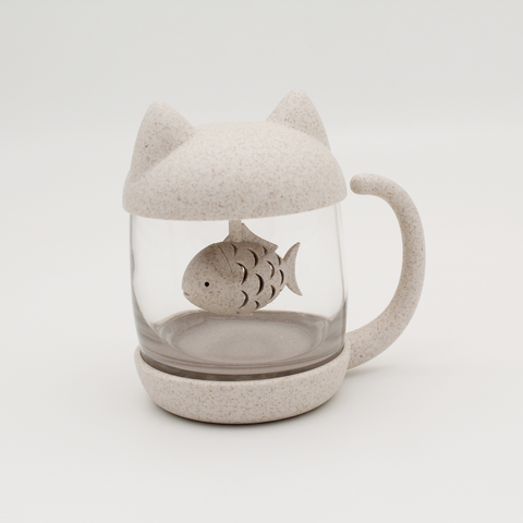 Teetasse | Teebecher mit integriertem TEE-EI | KATZE | MAGS-Tee-undKraeutergalerie