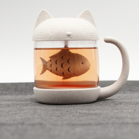 Teetasse | Teebecher mit integriertem TEE-EI | KATZE | MAGS-Tee-undKraeutergalerie