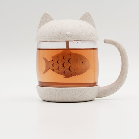 Teetasse | Teebecher mit integriertem TEE-EI | KATZE | MAGS-Tee-undKraeutergalerie