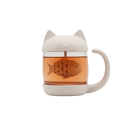 Teetasse | Teebecher mit integriertem TEE-EI | KATZE | MAGS-Tee-undKraeutergalerie